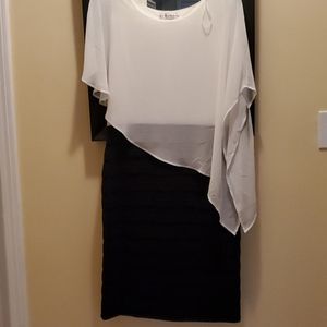AA Studio AA black and white dress with overlay